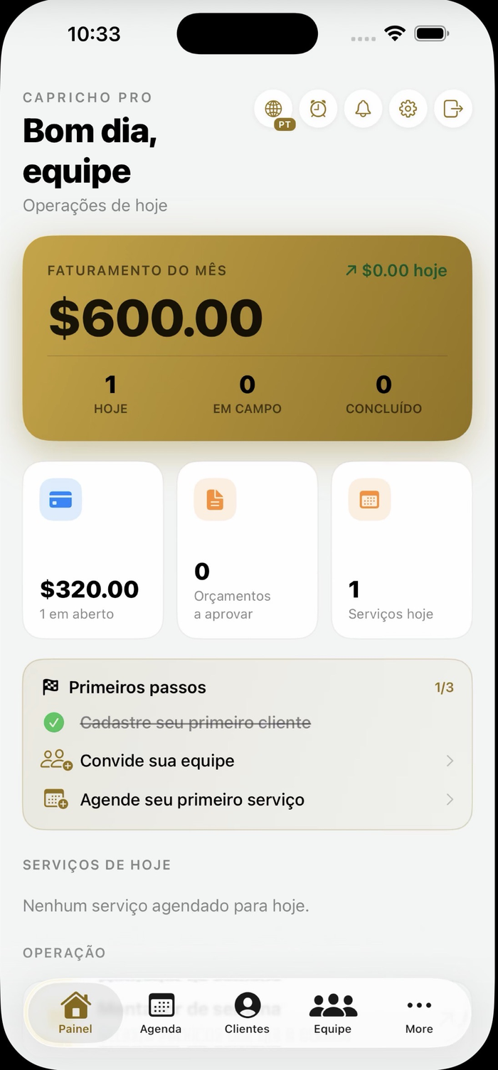 Capricho Pro field app on iPhone